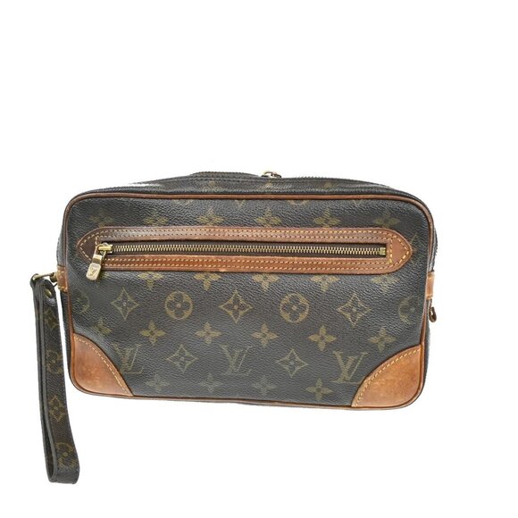 LOUIS VUITTON Marly Dragonne GM Clutch Hand Bag Monogram Brown M51825 04EF187 - Picture 1 of 16